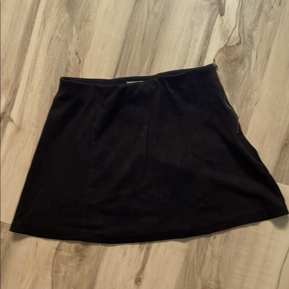 John Galt Black Asymmetrical A-Line Mini Skirt